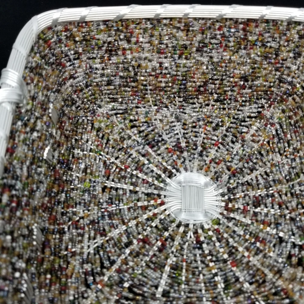 Handmade Square Aluminum Seed‎ Bead Wire Basket